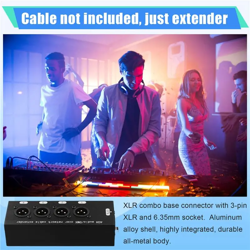 ABBG-1 페어 4채널 XLR/DMX 오디오 RJ45 이더넷 익스텐더 XLR 익스텐더 트랜시버 (라이브 무대, 오디오 녹음 스튜디오용)