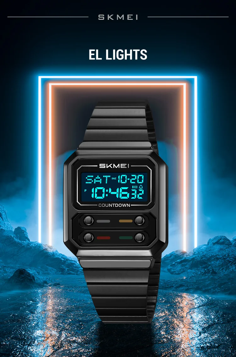 Luxury Waterproof Shockproof Digital Men's Watch Stainless Steel_voghion.com