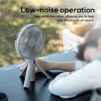 Ventilateur portable rechargeable XIAOTREE avec écran LED numérique 180° ° Ventilateur rechargeable réglable à 4 vitesses, ventilateur de camping sur trépied 4