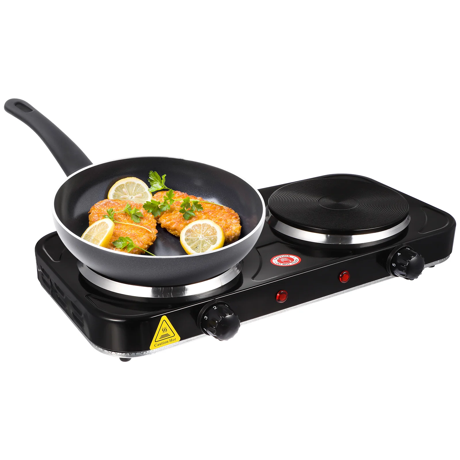

2000 W Lightweight Outdoor Stove Coffee Heater Double Burner Electric Cooktop Countertop Metal Portable