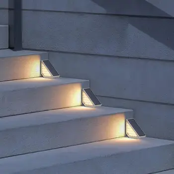 Curb Appeal Lights Led Outdoor Step Lights Waterproof TSolar Stair Lights Deck Light Auto On/Off For Stair Deck Front Step Front 2