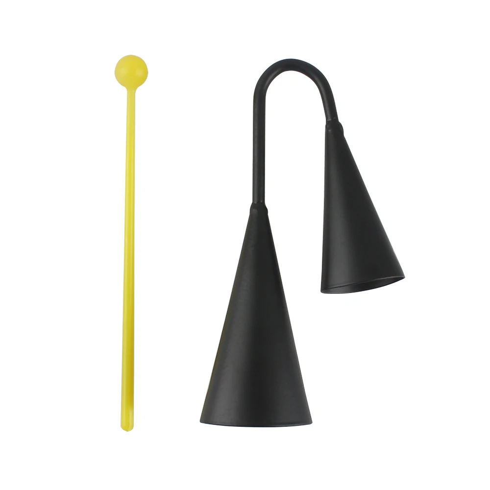 Two-Tone Double Bell Binaural Cowbell with Drum Stick - Percussion Instrument