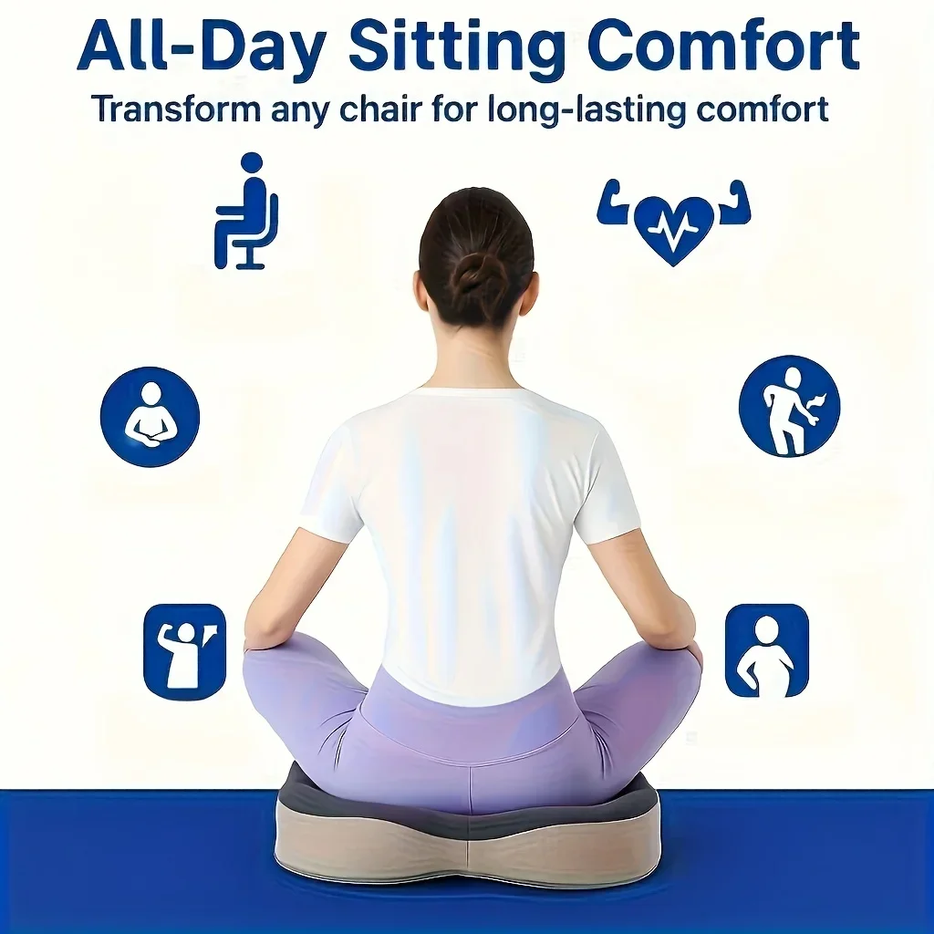 Ergonomic Memory Foam Seat Cushion for Office Home Car