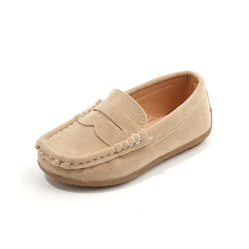 Boys Loafers Toddlers Kids Fashion Leather Shoes Slip-on Children Flats Classic Spring Autumn Flock Suede Fabric Moccasins Soft 3