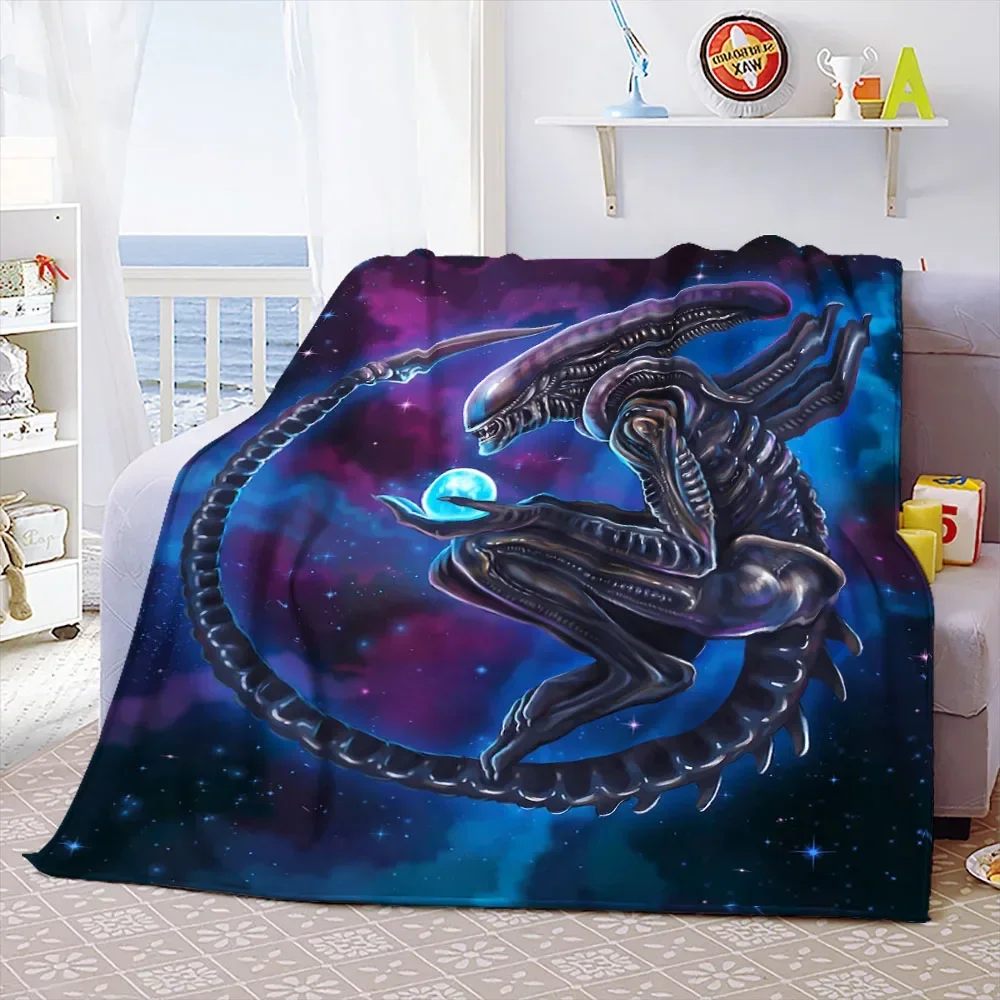 Aliens Movie Soft Throw Blanket Space Monster Printed Bedspread Sofa Couch Covers Travel Camping Blanket Children Adult Gift 6