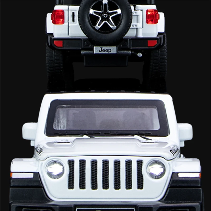 1:32 Jeeps Wrangler Rubicon Alloy Car Model Diecasts Metal Off-road Vehicles Car Model Simulation Sound and Light Kids Toys Gift 3