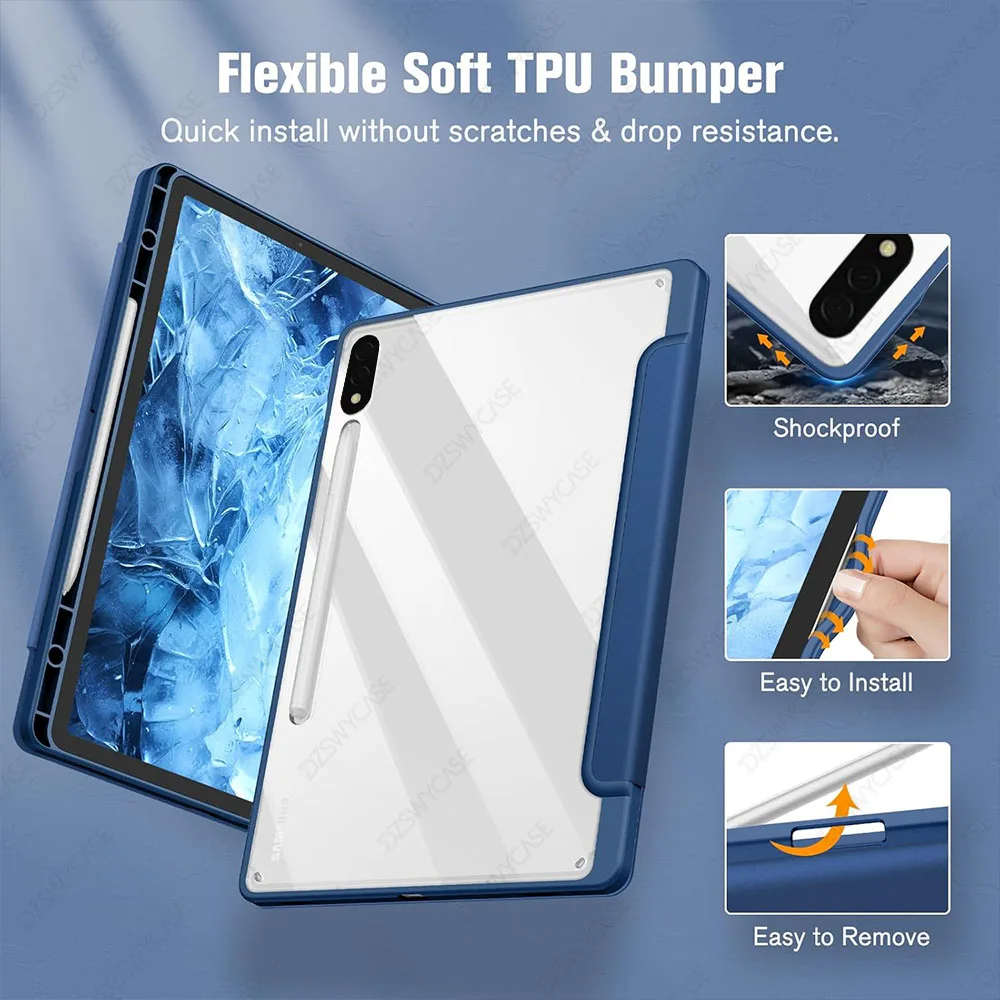 Shockproof Transparent Hard Shell Tablet Case - Protective Cover