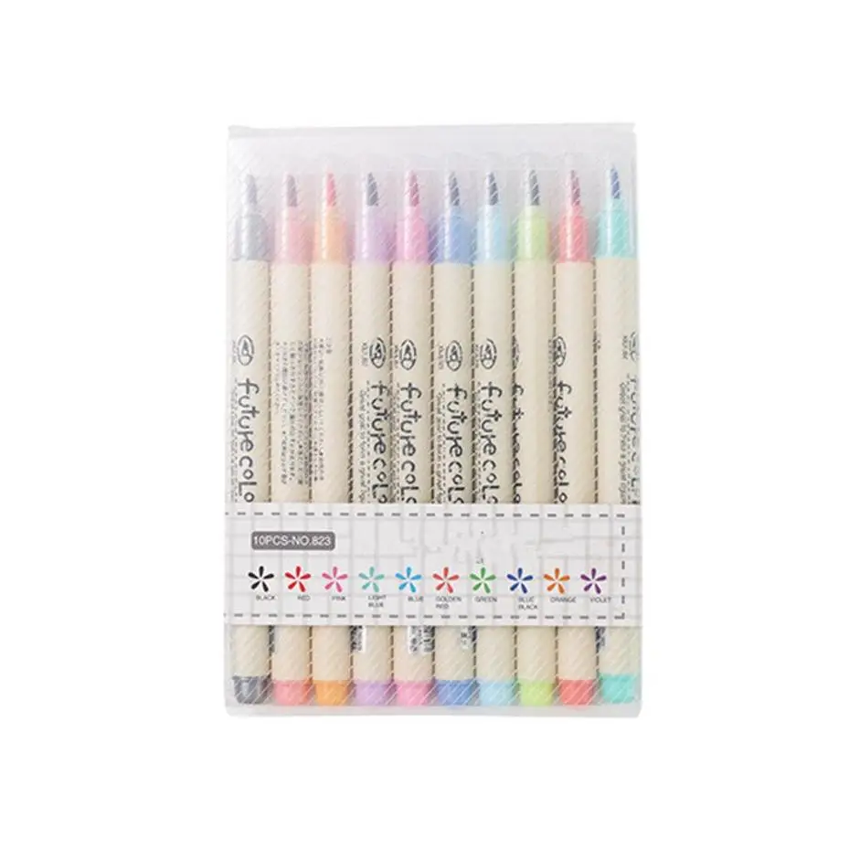 1 Set Color Watercolor Pen Soft Hair Beauty Pen Brush 10 Color Set Children's Student Comic Calligraphy Brush