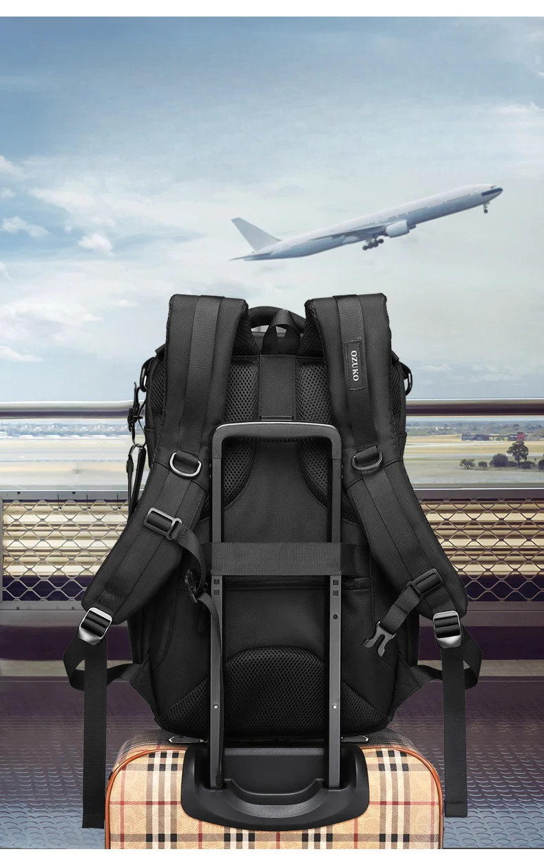 Zaino da lavoro, zaino impermeabile da viaggio, zaino da studente alla moda da uomo e zaino da computer da uomo_voghion.com