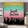 2pcs, spring summer Curtains Sweet sixteenth birthday Semi-Sheer Curtains Polyester Woven Room Decor for Living Room, Bedroom & 2