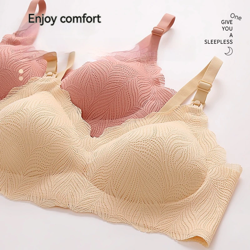Thin Lace Maternity Breastfeeding Underwear With Gathered Anti Sagging Comfortable and Traceless Postpartum Bra 5
