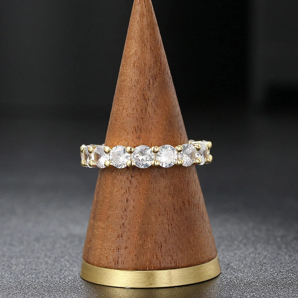 Iced Out Ring for Women Punk Hiphop AAA+ Cubic Zirconia Gold Color Crystal Rings Accessories OHR051
