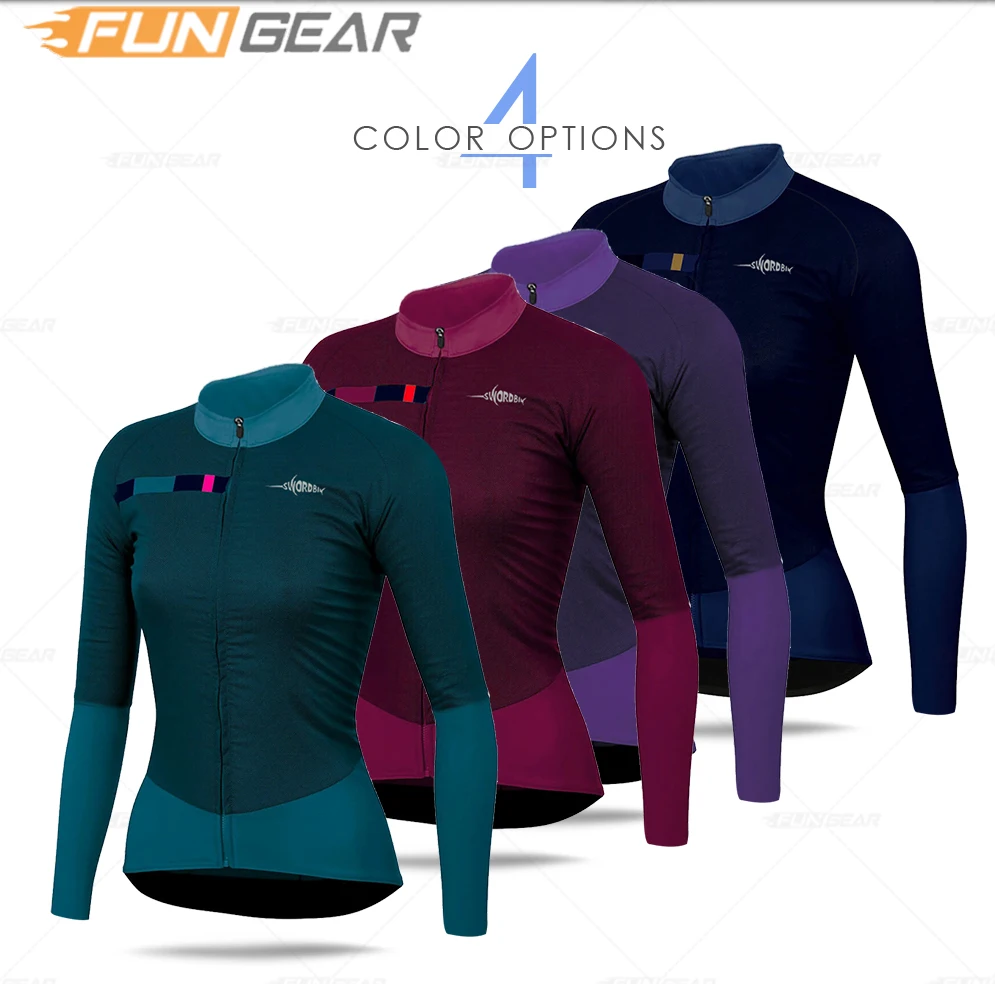 Cycling Shirt Women Sweater Women Winter Jacket Triathlon Long Sleeve Cycling Sweatshirt Maillot ciclismo MTB Cycling Clothing Shirt Keep Warm