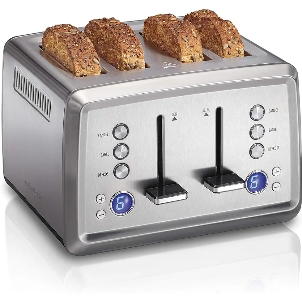 

4 Slice Toaster with Extra-Wide Slots, Bagel Setting, Toast Boost, Slide-Out Crumb Tray, Auto-Shutoff & Cancel Button