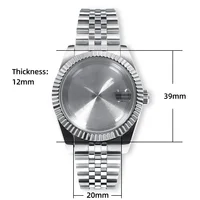 Neiton – boîtier de montre en verre saphir pour hommes, 36mm/39mm, adapté au mouvement NH36 NH34 NH35, à la mode, étanche, en acier inoxydable 5