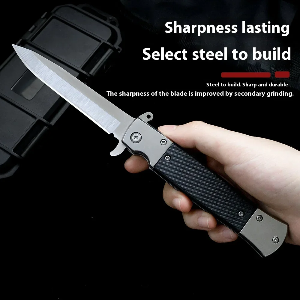 Outdoor Portable Folding Knife Multi-Purpose Stainless Steel Survival Tactical Knife with High Hardness