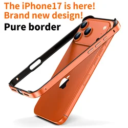 Hybrid Silicone & Aluminum Metal Phone Case with Enhanced Heat Dissipation and Protective Bumper for i18Pro i17Pro (Orange)