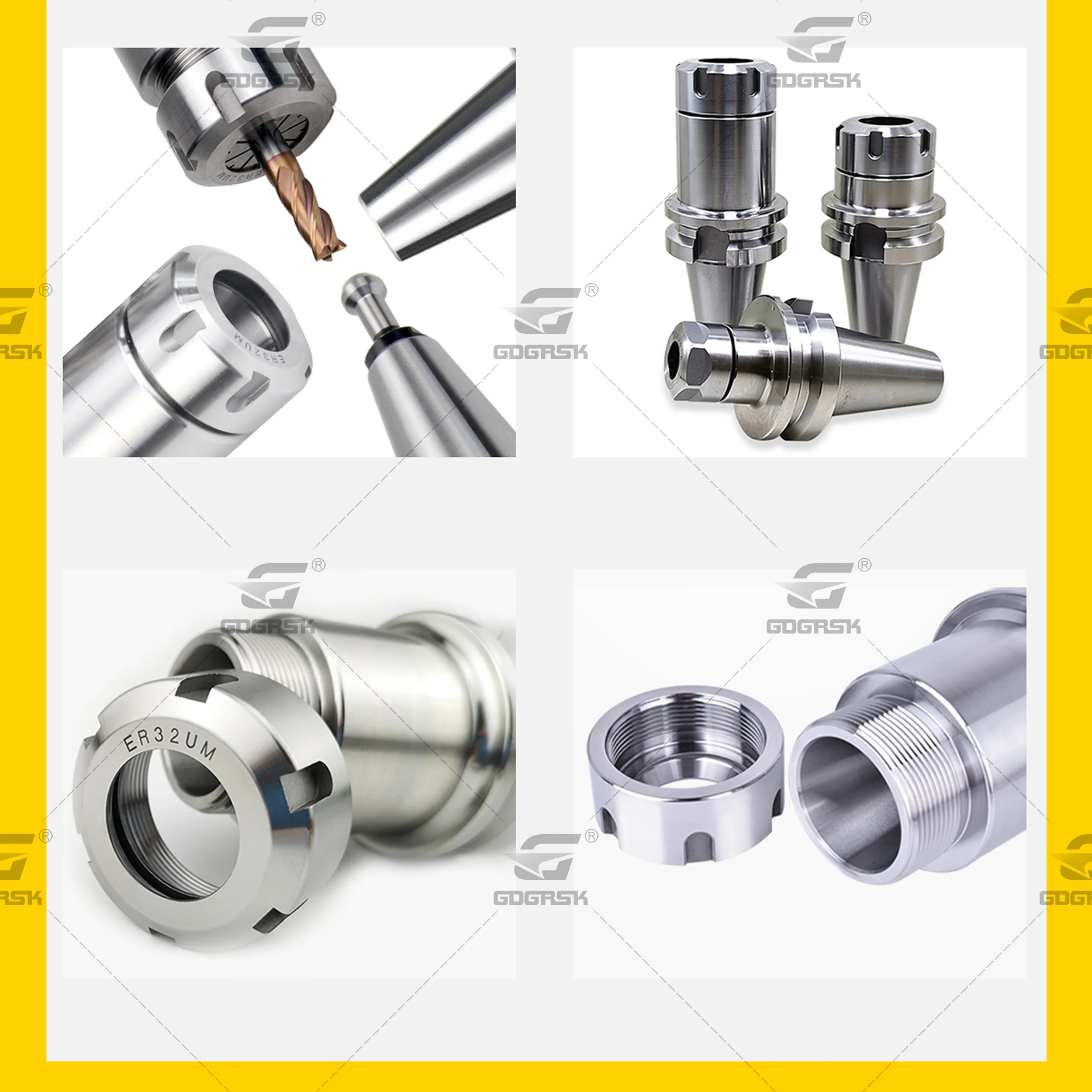 New Spindle BT40 ER40 100L High Precision Full Grinding White ISO Standard Spring Chuck ER40 CNC Machine Tool BT40 Spindle