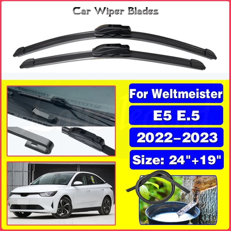 

2pcs For Weltmeister E5 E.5 2022 2023 Front Wiper Blades Windshield Windscreen Front Window Car Accessories 24"+19"