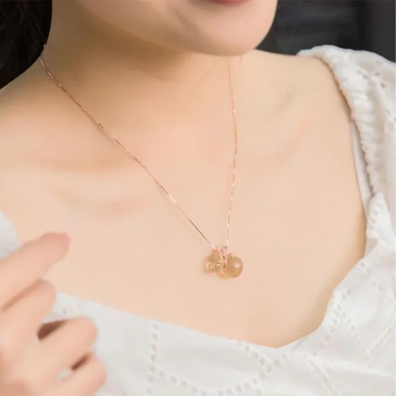 천연 황수정 다이아몬드 목걸이 펜던트, 창의적인 레트로 여성 실버 주얼리, 우아한 매력, 오리지널 디자인 브랜드, 신제품