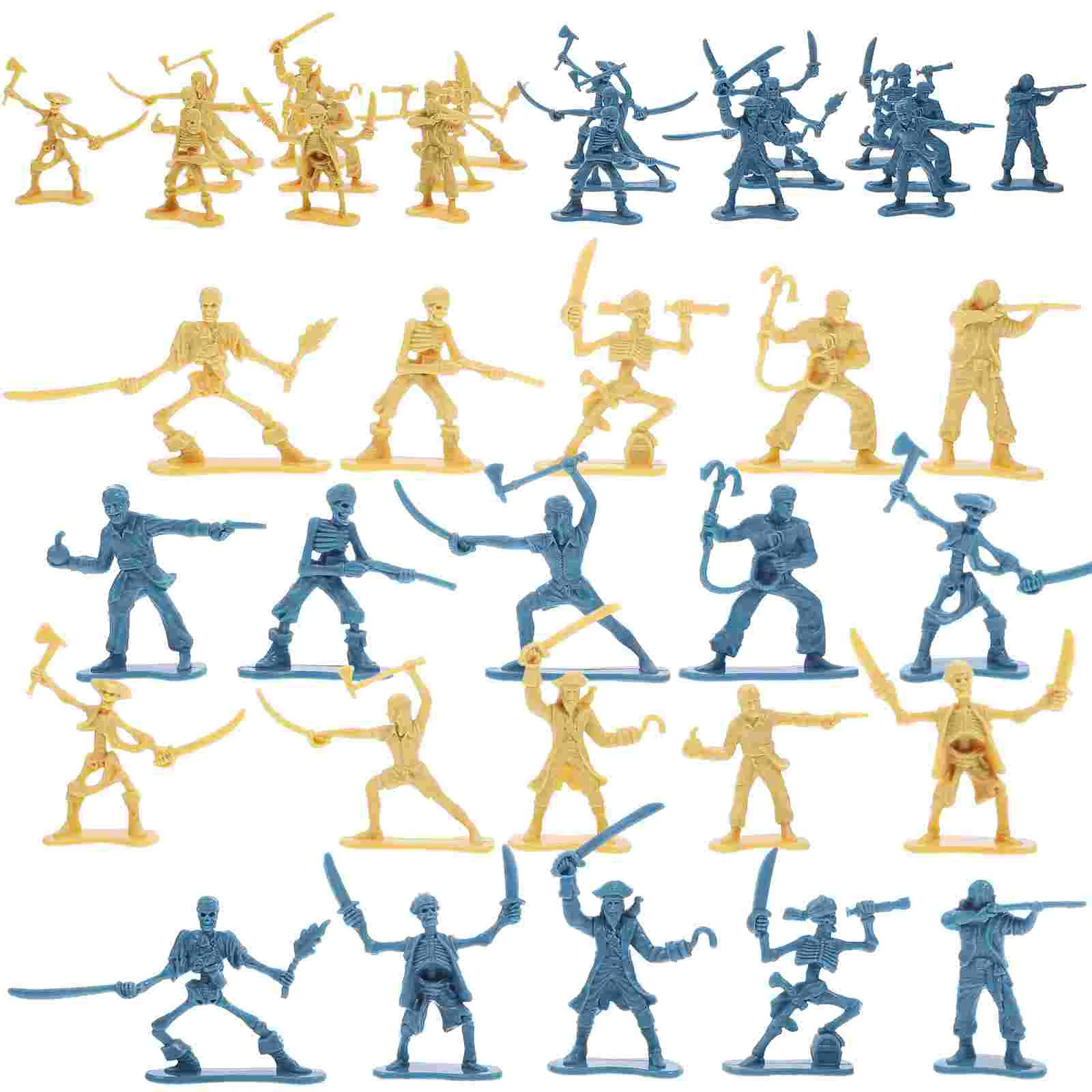 

100PCS Pirate Warrior Small Action Figures Mini Soldiers Statues Scene Layout Props