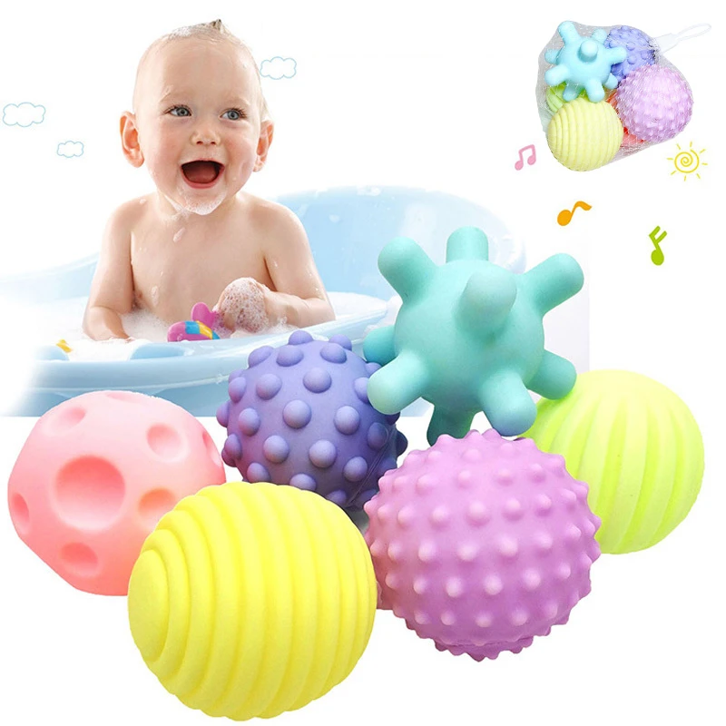 6pcs Baby Toy Ball Develop Infant Tactile Senses Toy Touch Ball
