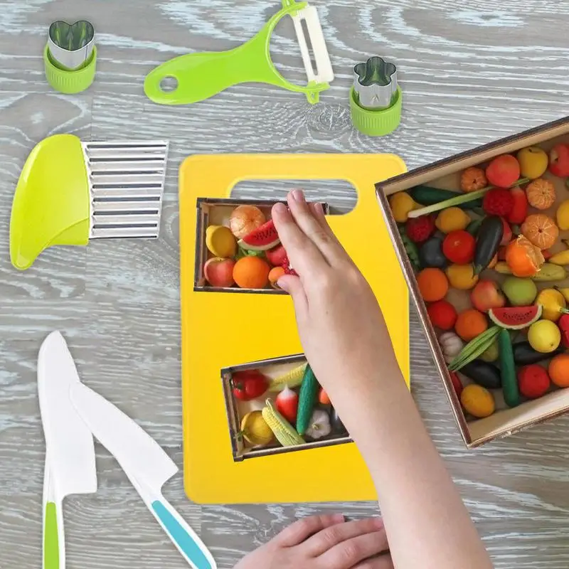 Toddler Kitchen Set Montessori Kitchen Tools for Kids Cooking Set Toddler Accessories Real-Toddler Safe Knives