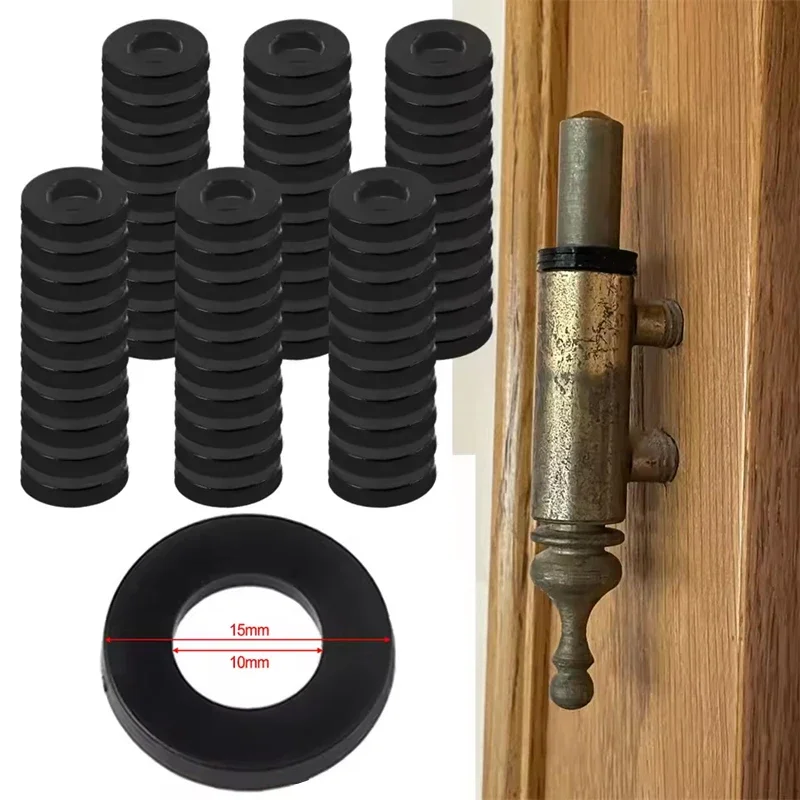 Hinge Rings 60pcs Hinge Rings Plastic Flat Washer Rings For 0.5-1.2mm Interior Door Hinges 15mmx10mm Door Top Bottom Insulation Gasket