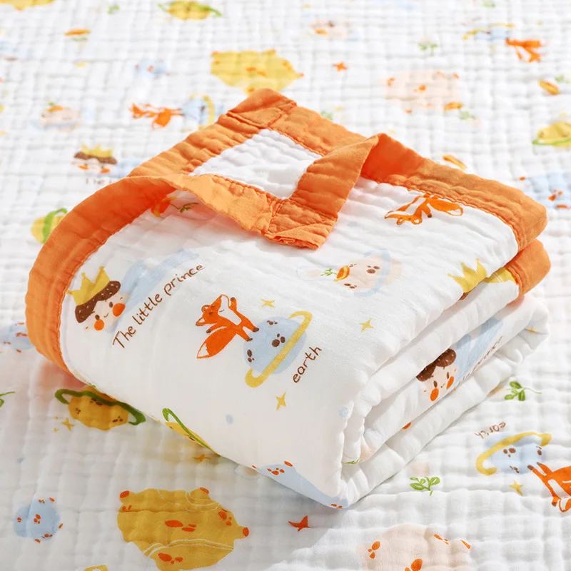 Children's Bath Towel Cotton Blanket Multi-color Antibacterial High-density 6-layer Gauze Blanket Spring and Autumn 6