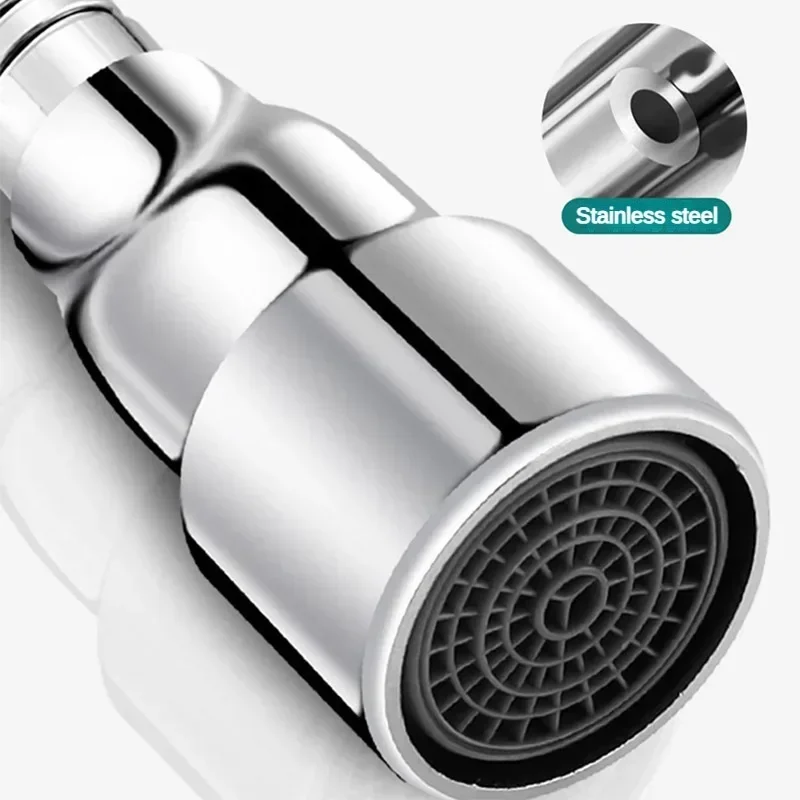16-60cm Universal Faucet Extender Stainless Steel 360° Rotation Kitchen Sink Anti-Splash Nozzle Aerator Extension Hose 5