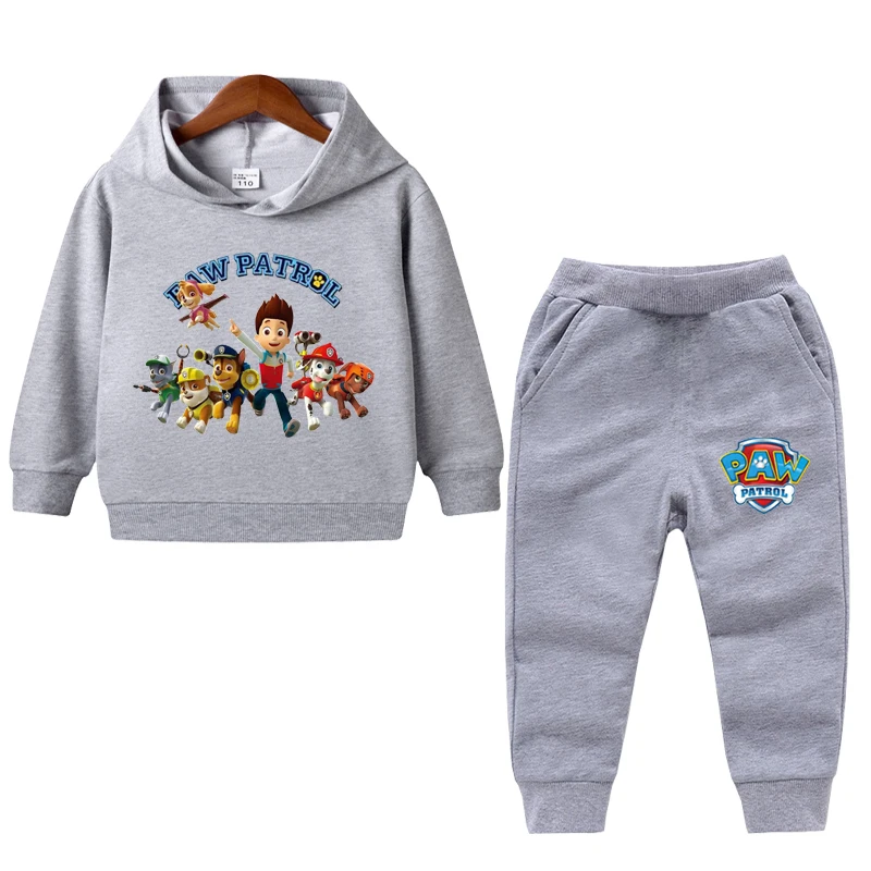 1-8 Years Children Baby Boys PAW Patrol Sweatshirt Sets Childrens Tops+Pant Kids Boys Girls Clothes Cartoon Hoodies Suit exercise clothing sets	