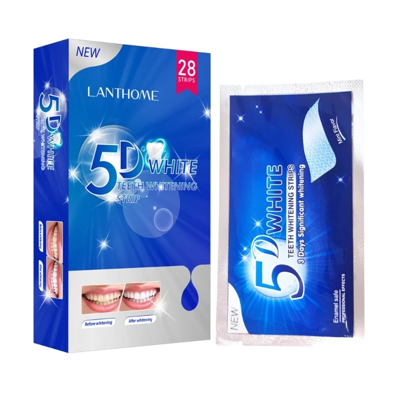 14PairsStrips5DGelWhiteTeethCleaningStripsHygieneCareDouble