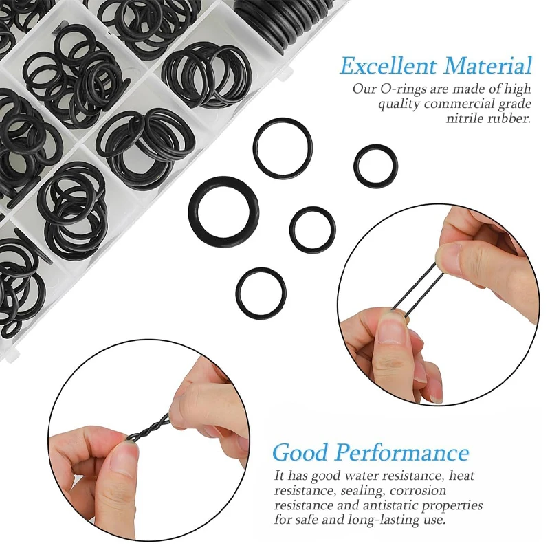 Rubber O Rings Gaskets Sealing Rubber Bands O-Rings Repair Kit For Faucet Pipe Car Plumbing 225PCS 4pcs Tools