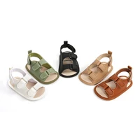 New Baby Casual Sandals  Stylish Summer Baby Boys Girls Non-Slip PU First Walkers Newborn Solid Colors First Walker Crib Shoes 4