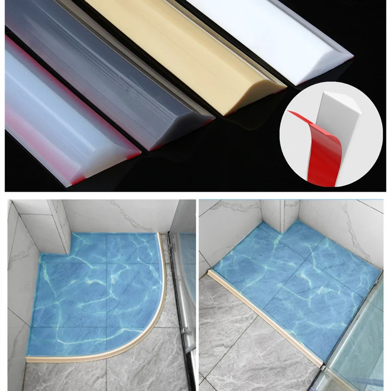 Shower Water Barrier Silicone Door Seal Water Barrier Strip Water barrier for bathroom shower Non-slip Dry And Wet Separation Rubber Dam Flood Barrier Silicon door bottom Sealing Strip