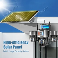 Caméra solaire 20MP 4 objectifs 4G, Zoom optique 10X, 3-PTZ, WiFi extérieur, trois écrans, suivi automatique, caméras de Surveillance WiFi V380 Pro 6