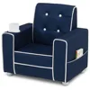 Chelsea Kids Upholstered Chair with Cup Holder, Navy 4