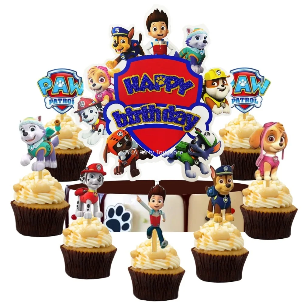 Paw Patrol Birthday Decoration Happy Birthday Party Cake Decor Paw Patrol Cake Toppers For Birthday Party Baby Shower Supplies