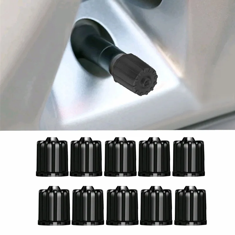 ฝาปิดล้อรถ10x ยาง TPMS ฝาจุกลมยางพร้อมซีลยางสำหรับ TPMS อะไหล่สวมจุกนมพลาสติกจุกยางอัตโนมัติก้านวาล์ว 1
