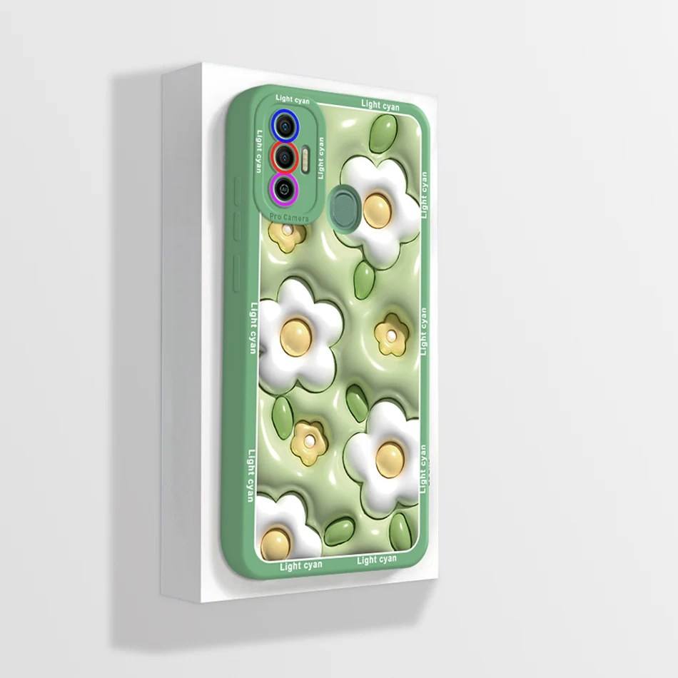 Cute Cartoon Flowers Silicone Phone Case - Soft Back Cover