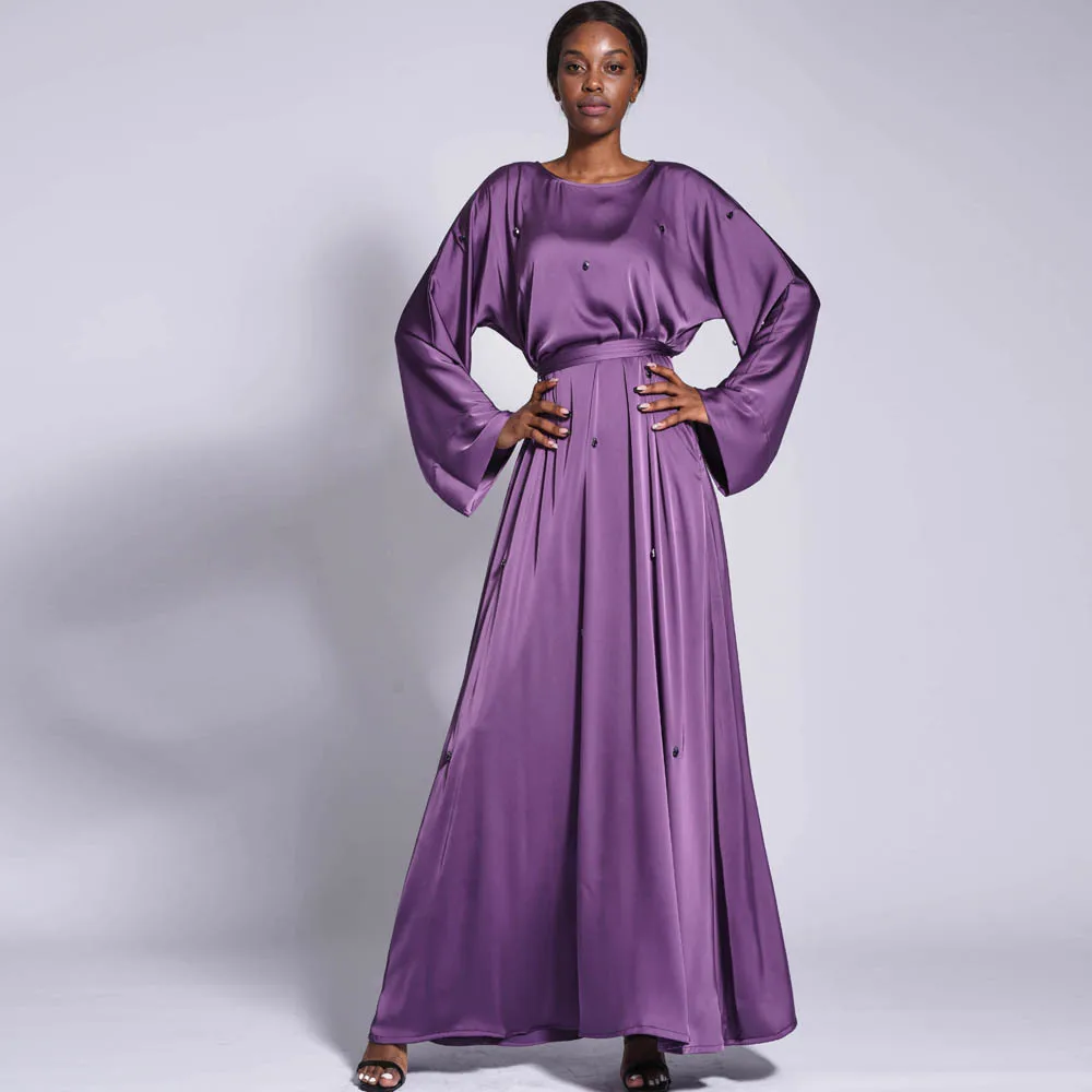 

Kaftan Eid Muslim Women Loose O Neck Long Sleeve Solid Dress Abaya Party Dresses Ramadan Abayas Caftan Vestidos Elegant