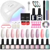 Complete Nail Art Design Kit 6/10 PCS Gel Nail Polish with 36W/48W UV LED Nail Lamp Semi Permanent Gel Varnish Maniure Tools Kit 1