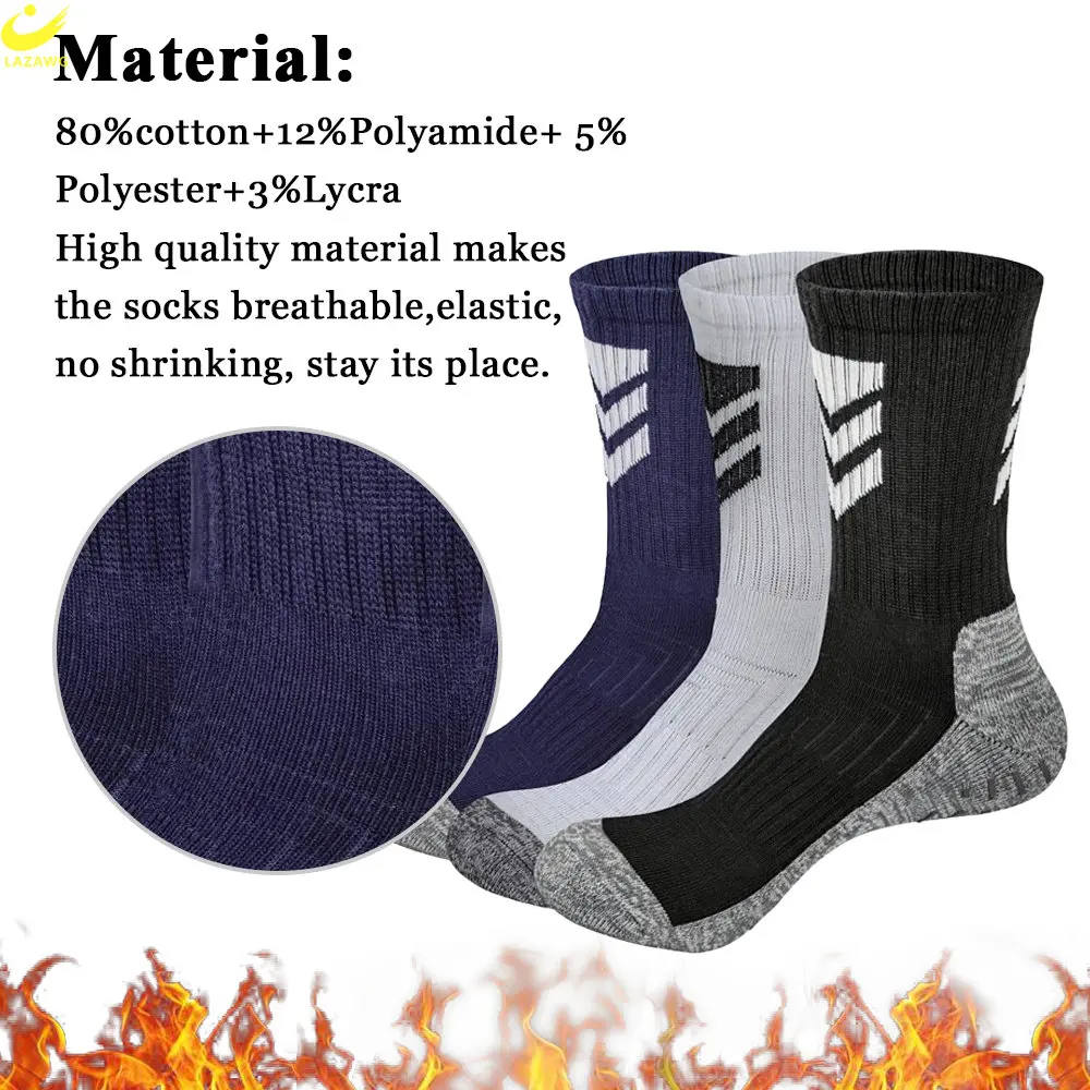 LAZAWG Running Sport Football Socks Sport Custom Socks Sport Running Skiing Sports Socks Men Fits All Non Slip Basketball Sock