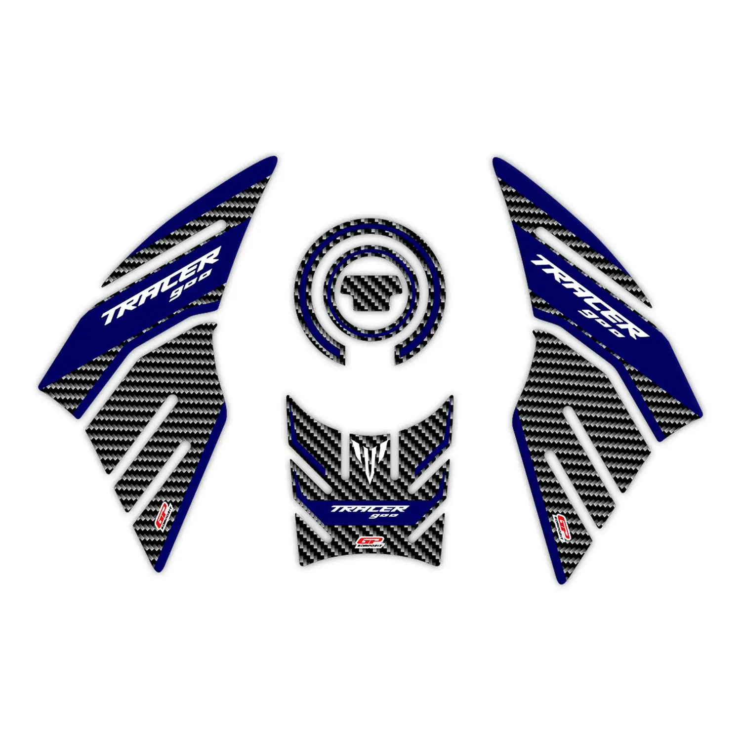 

GP Composite For MT-09 Tracer 2015-2020 Compatible Tank Pad Set Blue-Carbon