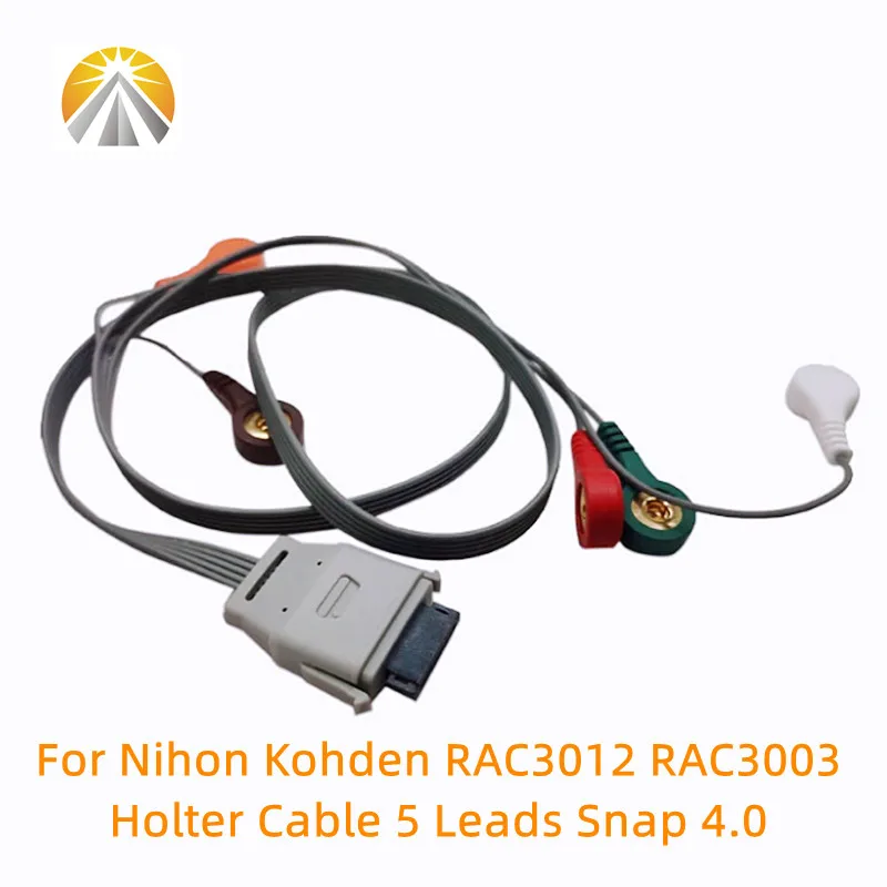 High Quality Holter Cable 26 Pin 5 Leads Snap 4.0 AHA for Nihon Kohden Holter Recorder Device RAC3012 RAC3003 image_0