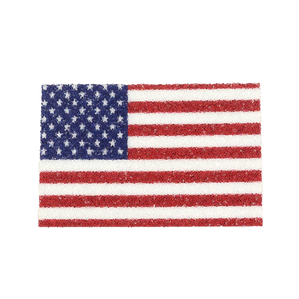 Crystal Sand National Flag Sticker Small Size Support One 4cm*6cm 5*7.5cm 6*9 For Bag Cup Car Garment Phone DIY Art