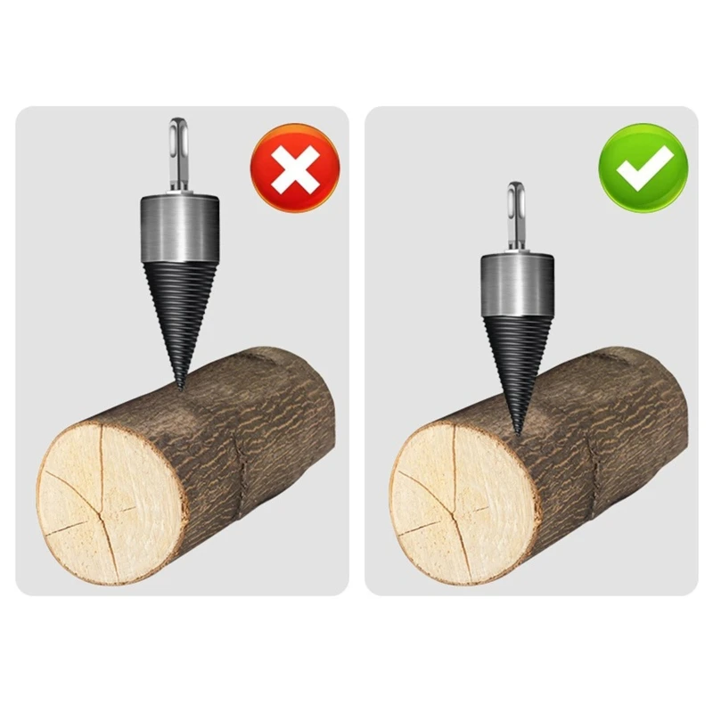 Perceuse fendue pour bois de chauffage, fendeuse de bûches, foret à  découper, brise-bois, outil de chauffage chaud pour l'hiver, marteau  électrique PerSCH - AliExpress