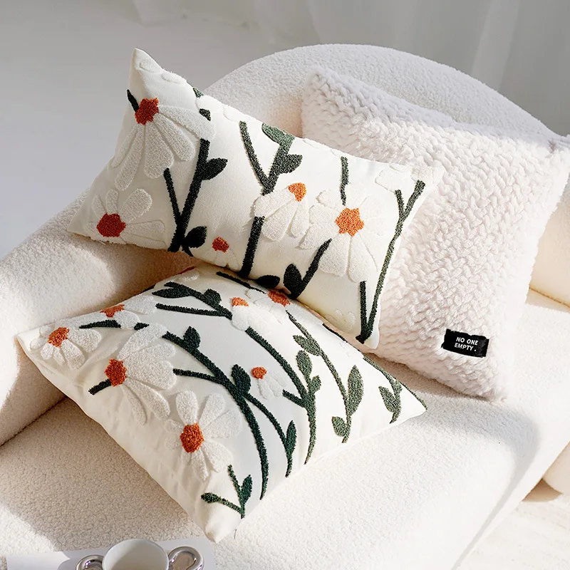 Blue Floral Throw Pillow Cover – Luxury Nordic Decorative Cushion Cover