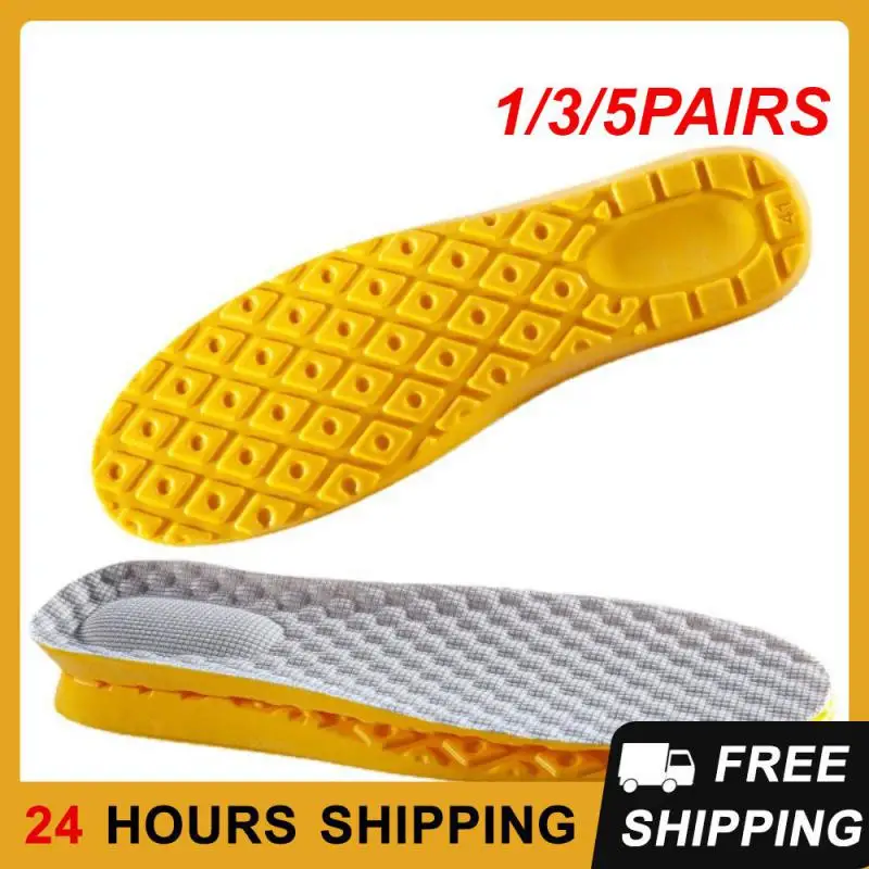 

1/3/5PAIRS Pu Insole Shock Absorption And Sweat Absorptio Eva Soft Light Shoes For Men Sports Insole Green