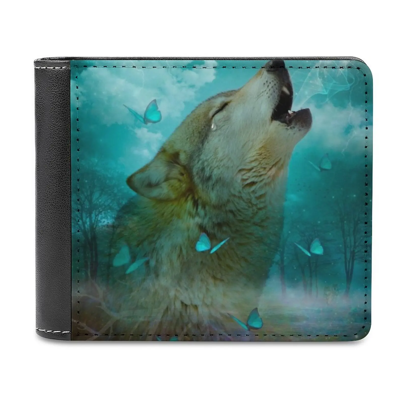 

I'Ll See You In My Dreams Fashion Credit Card Wallet Leather Wallets Personalized Wallets For Men And Women Wolf Wolf Howling
